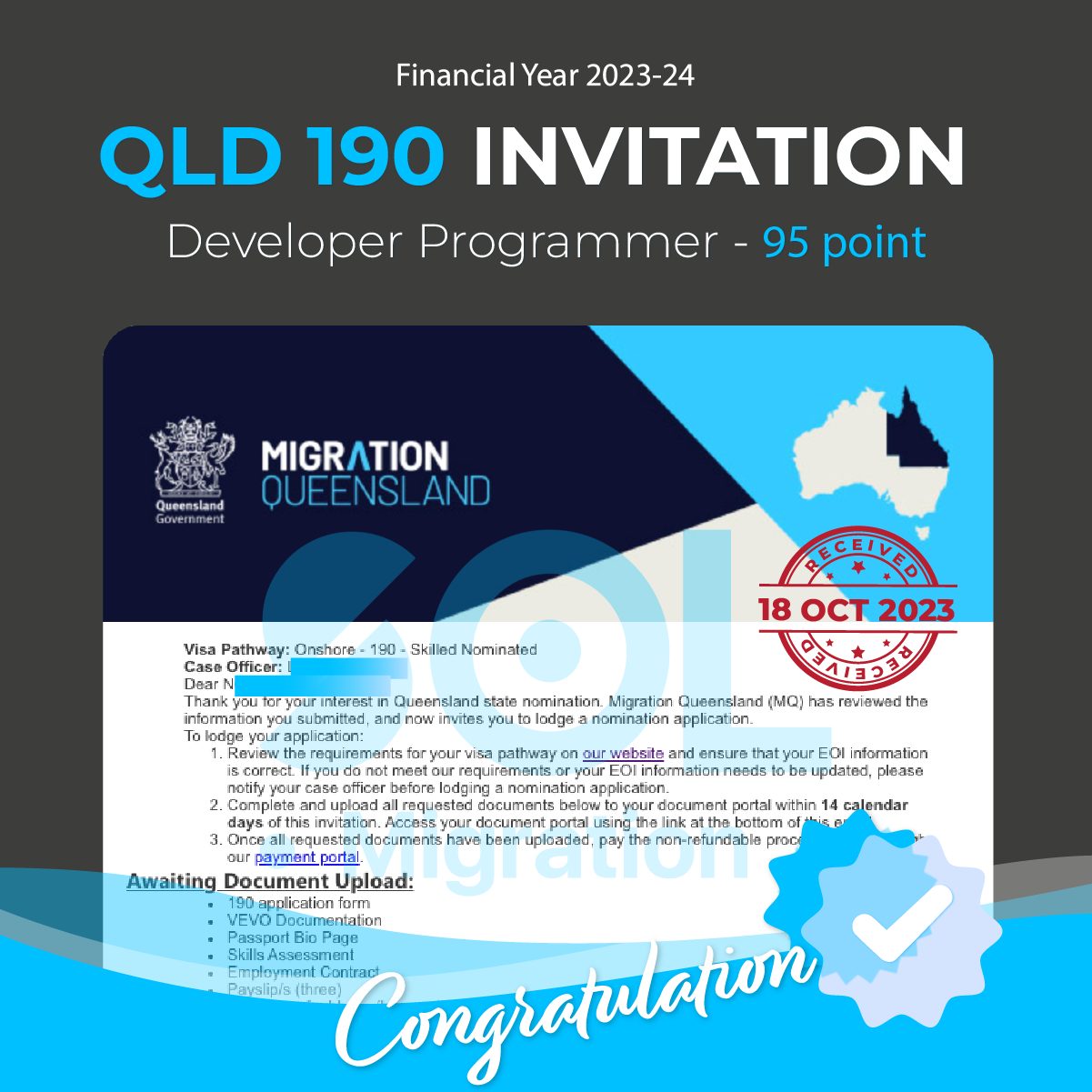 [Financial Year 2023/2024] QLD 190